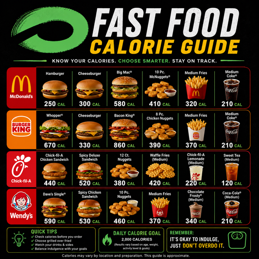 Fast food calorie guide